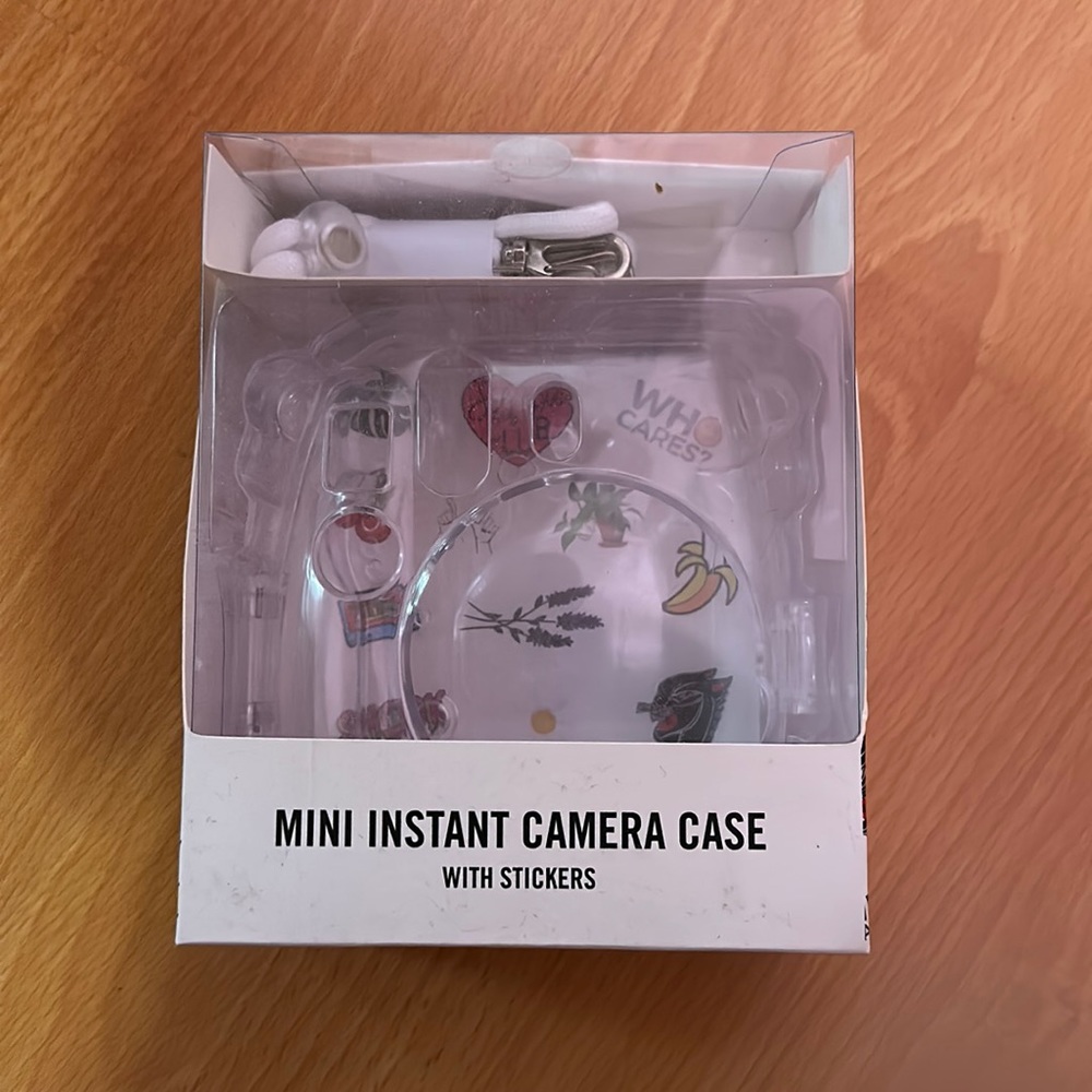 Mini Instant Camera Case With Stickers (Clear) BRAND BEW UNOPENED